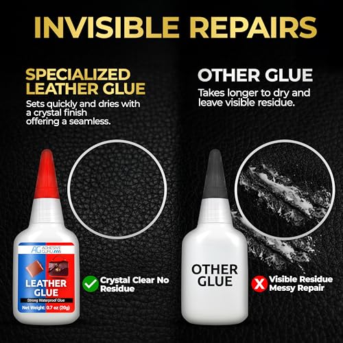 Adhesive Guru Leather Glue (0.7 oz) Super Glue for Purses, Sofas and Furniture Repair, Ideal for DIY, Upholstery and Leathercraft. Waterproof, Compitable with Aerosol Accelerator - 1 Pack - size: 1 Pack, style: Leather Glue