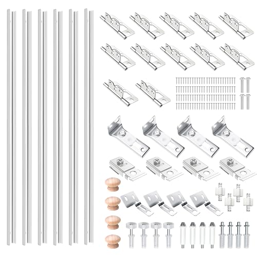 120IN Bifold Door Track Kit, 6Kit 20IN White Bifold Door Hardware kit with Track Closet Door Track Repair Tool Kit Included Full Accessories for Double Door, Folding Door, Accordion Door - size: 120IN - 6Kit 20IN