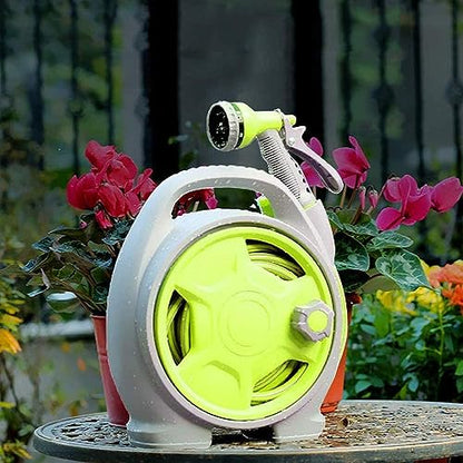 YEFA Retractable Garden Hose Reel - Convenient 50 FT Portable Hose with 6-Function Spray Nozzle for Versatile Watering, Cleaning, and More (Green) - color: Green