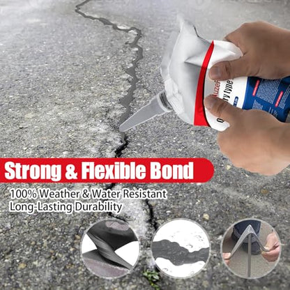 Concrete Crack Filler, Waterproof Cement Sealant, Flexible Caulking Glue, for Outdoor Driveway, Walkway, Patio, Wall and Foundation Cracks (4 Pack) - style: 4 PACK