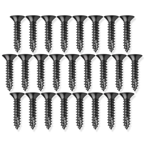 Cauldham Oil Rubbed Bronze Wood Screws #9 x 1 Inch for Door Hinges - 25 Pack - color: Oil Rubbed Bronze