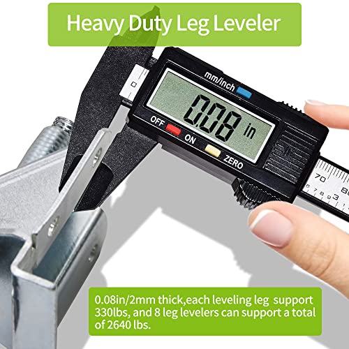 DkOvn Leg Leveler, 16 Pack Heavy Duty Leveling Feet, Adjustable Furniture Leveler Legs, with Screws, Lock Nuts and Wrench, 2 inch Adjustable Height, for Furniture, Table, Cabinets - size: 16 Pack