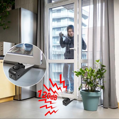 Door Stop Alarm 2 Pack, 120 dB Door Stopper Wedge Door Stops Alarm Great for Traveling Hotel Home Security Door Stoppers Safety Tools - size: 2 Black Door Stop