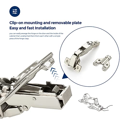 Ravinte 1 Pair 2 Pack Kitchen Cabinet Hinges, 165 Degree Kitchen Door Hinges Compatible with Lazy Susan Corner Cupboard，Full Overlay Face Frame Concealed Corner Cabinet Hardware - size: 165 Degree