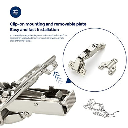 Ravinte 1 Pair 2 Pack Kitchen Cabinet Hinges, 165 Degree Kitchen Door Hinges Compatible with Lazy Susan Corner Cupboard，Full Overlay Face Frame Concealed Corner Cabinet Hardware - size: 165 Degree