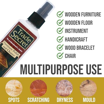 Trade Secret Country Scented Furniture Polish 8 fl oz (236 ml) For Wood Furniture, Pianos, Cabinets, Low VOC, No Wax or Silicone - color: Polish and Cleaner