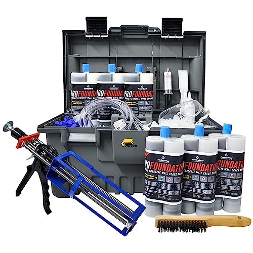 RadonSeal PRO Foundation Crack Repair Kit (30 ft) – Polyurethane Injection Foam for Basement & Concrete Wall Leaks