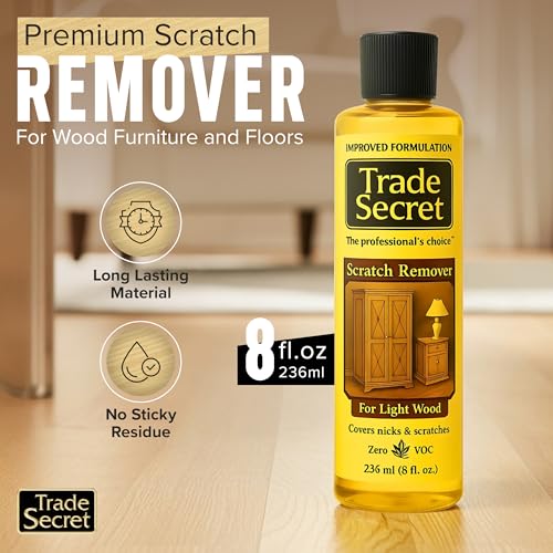 Trade Secret Light Wood Scratch Concealer, Scratch Remover for Real Wood Furniture & Floors – Covers Nicks, Scuffs & Dogs, Cats Scratches, Marks, Minor Defects - color: Light