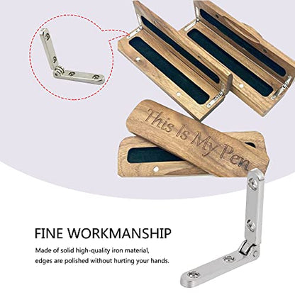 10 Pcs 90 Degree Hinges Wooden Box Gift Wine Jewellery Box Chest Case Hinge Cabinet Hardware with Screws (Silver) - color: Silver