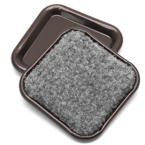 24Pcs Square Metal Felt Furniture Caster Cups, 1-3/4Inch Carpet-Bottom Furniture Sliders Non-Slip Wheel Savers, Floor Protectors Pads for Hardwood, Tile & Laminate Floors - size: 1-3/4"