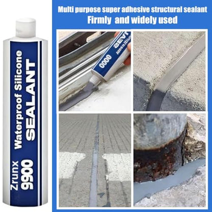 9900 Silicone Waterproof Sealant, Multi-Purpose Waterproof Adhesive Clear Caulk for Roof & Wall Cracks, Glue Strong Sealing Compound, Multi-Surfaces Adhesive for Roof Bathroom Tile - color: Gray