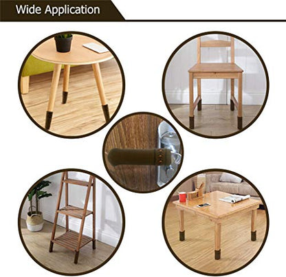 Ulalaza 32Pcs Chair Leg Floor Protectors Knitted Furniture Feet Non-Slip Wear-Resistant Noise-Reducing Chair Covers Caps Set (Brown, Acrylic, Round, Square) - color: Style 3-brown