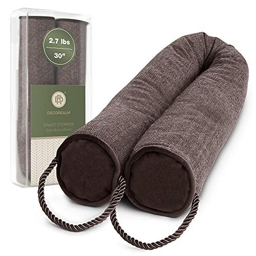 Heavy Duty Under Door Draft Stopper and Noise Blocker, Sound Proof Under Door Draft Guard for Doors and Windows, Provides Air Insulation and Weather Stripping for Doors (Brown, 30 Inches) - color: Chestnut, size: 30"
