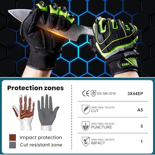 TAILI Needle-Resistant, Puncture-Resistant and Cut-Resistant Gloves - color: Small, Green