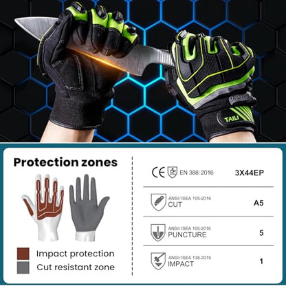 TAILI Needle-Resistant, Puncture-Resistant and Cut-Resistant Gloves - color: Small, Green