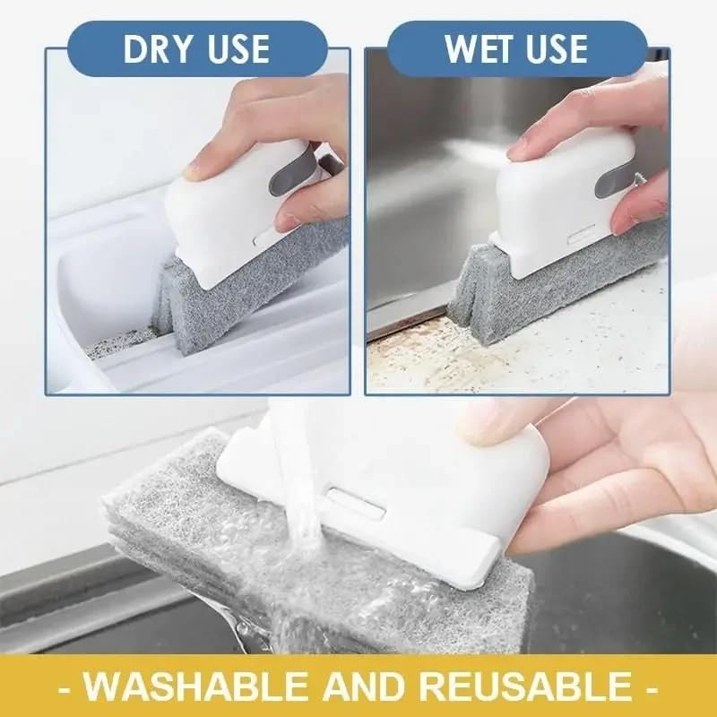 Advanced Window Track Cleaner & Brush – Removes Water Stains, Dirt, and Grime for Sparkling Homes & Kitchens - color: Yellow