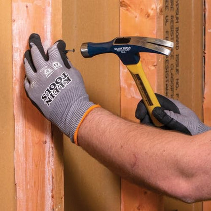 KLEIN TOOLS 60584 Work Gloves, Knit Dipped Cut Resistant ANSI A2 Nitrile Coated Gloves, HPPE Fabric, Touchscreen Capable, Medium, 2-Pair - size: Medium