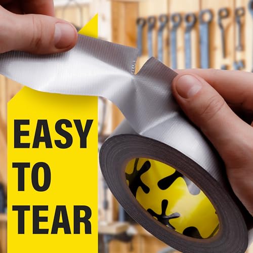5 Pack Duct Tape Heavy Duty Waterproof - 2 In x 90 Ft - All-Weather, Silver, Easy to Tear, Strong Hold, No Residue, Gray Bulk Waterproof Tape for Repairs, DIY, Sealing, B2B, Home, Office, Outdoor Use - style: 5-Pack (Most Popular)