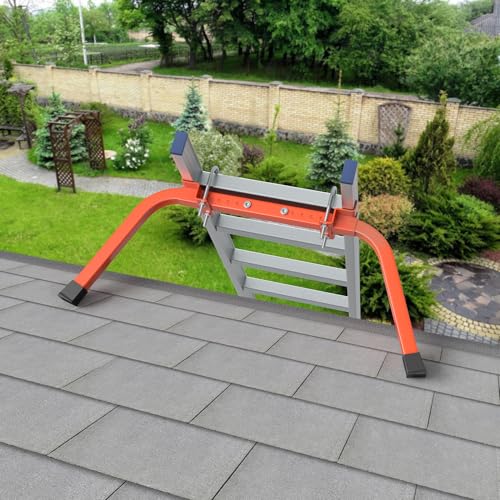 Mr Ironstone Extension Ladder Stabilizer for Roof Gutter&Wall, Sturdy Ladder Standoff Stabilizer with Non-Slip Rubber, Ladder Accessories Ladder Stand Off with U Bolt, Weight Capacity Up to 500LBS