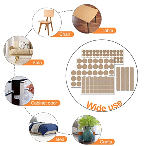 Felt Furniture Pads 400 Pieces, Furniture Pads for Hardwood Floors, Floor Protectors for Furniture Legs, Felt Pads for Furniture, Many Large Sizes Beige - size: 400pcs Beige