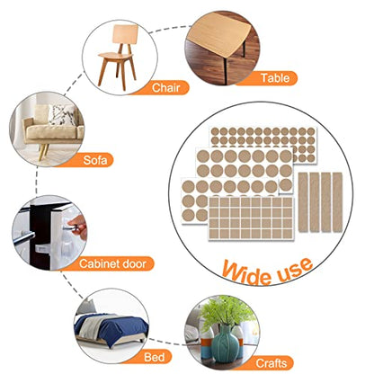 Felt Furniture Pads 400 Pieces, Furniture Pads for Hardwood Floors, Floor Protectors for Furniture Legs, Felt Pads for Furniture, Many Large Sizes Beige - size: 400pcs Beige