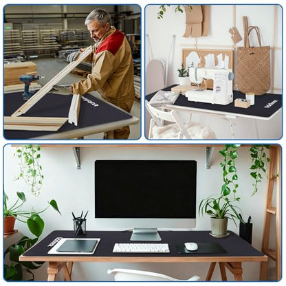 Workbench Mat 48"x24", 0.12"(3mm) Thick Tool Mat, Tear-Resistant & Scratch-Resistant Work Pad with Silicone Strip Anti-Slip Base, Large Worktable Protector Pad for Woodworking/Crafting/Tool Protection