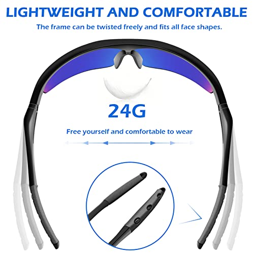 OXG 12 Pack Safety Glasses, ANSI Z87.1 Impact Resistant Anti-Scratch Safety Goggles for Men Women Youth - color: Blue Mirrored