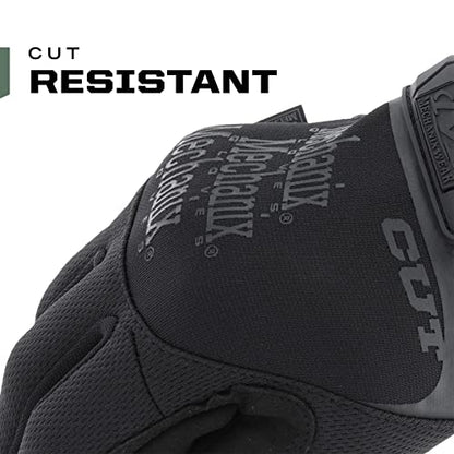 Mechanix Wear: Tactical Specialty Pursuit D5 Cut Resistant Covert Work Gloves (XX-Large, All Black) - size: XX-Large