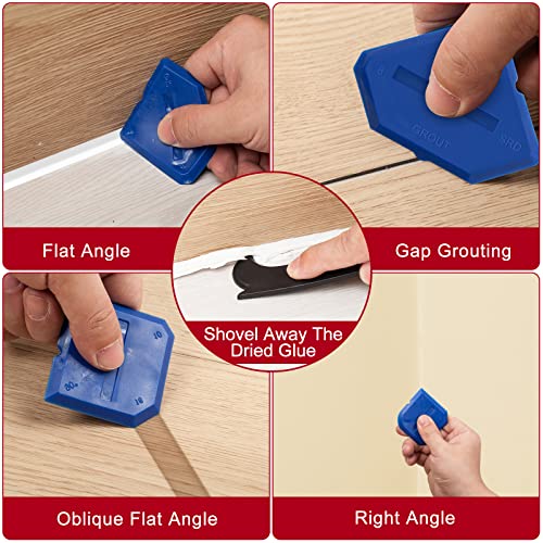 Caulk Gun Kit, Smooth Silicone Caulking Gun and Caulk Remover Tool, Sealant Finishing Tool Grout Scraper for Kitchen Bathroom Window Sink Joint, All in One with Gift Box - style: Caulking Gun+Caulking Tool