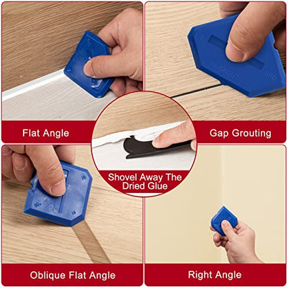 Caulk Gun Kit, Smooth Silicone Caulking Gun and Caulk Remover Tool, Sealant Finishing Tool Grout Scraper for Kitchen Bathroom Window Sink Joint, All in One with Gift Box - style: Caulking Gun+Caulking Tool