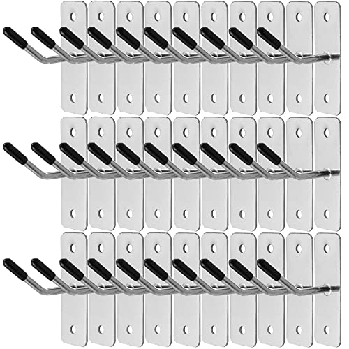 30pcs Wall Mounted Hook Heavy Duty Metal Single Hooks Home Storage Organizer Hanger Stainless Steel Hook Garage Hooks Tool for Garage Shop Retail Office Kitchen Store Display (2in/5cm) - size: 2 IN