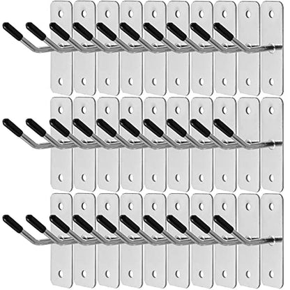 30pcs Wall Mounted Hook Heavy Duty Metal Single Hooks Home Storage Organizer Hanger Stainless Steel Hook Garage Hooks Tool for Garage Shop Retail Office Kitchen Store Display (2in/5cm) - size: 2 IN