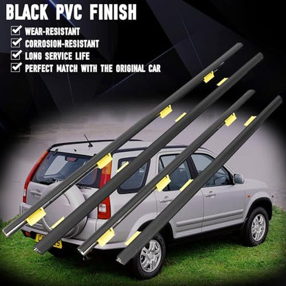 Door Window Trim Seal Weather Stripping Moulding Belt Sweep Felt Kit Fit Honda CRV CR-V 2002 2003 2004 2005 2006 Replaces 72410-SCA-E01 72450-SCA-E01 72910-S9A-003 72950-S9A-003(Black) - size: CRV 2002-2006