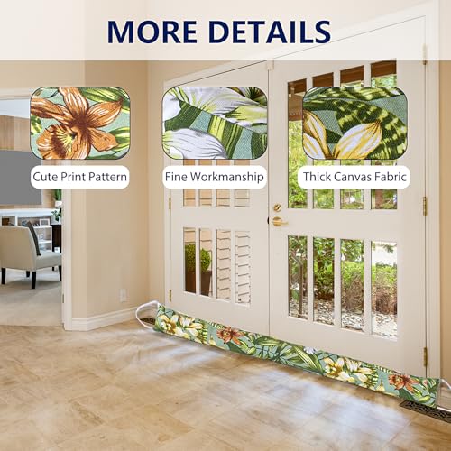 2 Pack 60 Inch 4 Inch Wide Under Door Blocker Door Draft Stopper - size: 60in