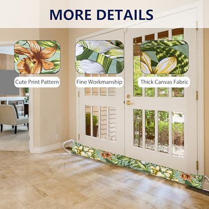 2 Pack 60 Inch 4 Inch Wide Under Door Blocker Door Draft Stopper - size: 60in