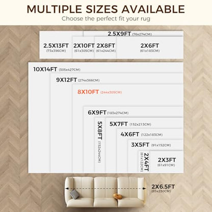 BAGAIL BASICS 8 x 10 FT Rug Pad Gripper for Hardwood Floors, Non Slip Rug Pads for Area Rugs, Extra Thick Under Rug Padding, Protect Your Rugs & Floors - size: 8' x 10' (Rectangular)