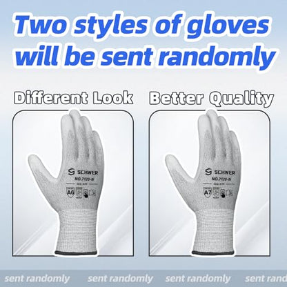 Schwer 6 Pairs Cut Resistant Gloves ANSI A6/A7 (Send Randomly) CR7120 Cut Proof Work Gloves, Touchscreen, for Men and Women Used for Woodworking, Glass Cutting, Construction, Cargo Handling, M - size: Medium, style: 6 Pairs-value Pack