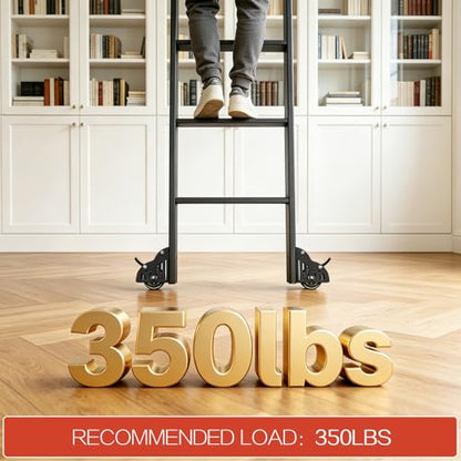 9.9FT Sliding Library Ladder Hardware kit Telescopic Upper Roller,Floor Wheels with Brakes (No Ladder) - size: 9.9FT ladder kit