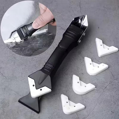 Silicone Caulking Tools-3 in 1 Sealant Finishing Tool Grout Remove Scraper Caulk Remover Glass Glue Angle Scraper for Bathroom,Kitchen,Floor,Window,Sink Joint,Frames Seal(9pcs/set)
