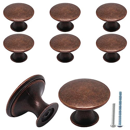 8 Pcs Oil Rubbed Bronze Cabinet Knobs, Round Dresser Knob Kitchen Drawer Knobs, Single Hole Cupboard Door Knob Dresser Drawer Pulls Handles - color: Oil Rubbed Bronze, size: 8 Pack