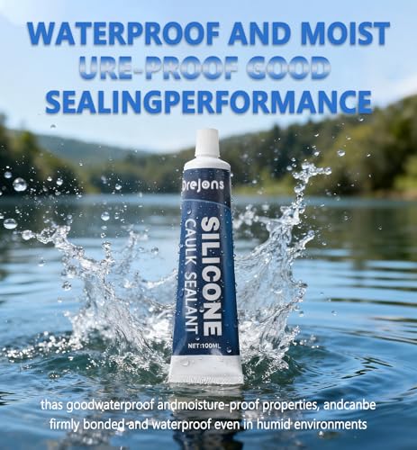 Clear Silicone Sealant Caulk Waterproof Silicone Caulk All Purpose Stronger Adhesion Sealant for Kitchen and Bathroom, Window, Door 3.38 fl oz - size: 3.38 fl.oz