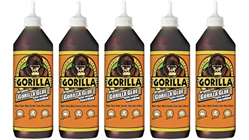 Gorilla Original Waterproof Polyurethane Glue, 36 ounce Bottle, Brown, (Pack of 5) - color: Brown, size: 36 Ounce
