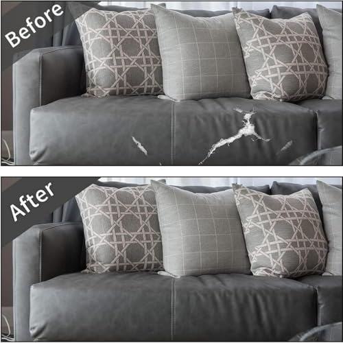 Leather Repair Patch 24x54 Inch, Self Adhesive Leather Repair Tape, Large Vinyl Repair Kit for Sofa Couch Furniture Car Seats, Strong Adhesion Scratch Resistant Easy Cut (Dark Gray) - color: Dark Gray
