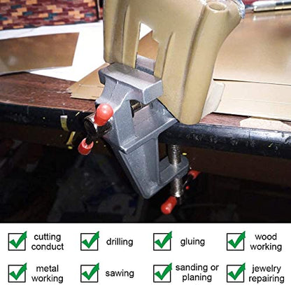 Mini Jeweler Table Clamp Small Hobby Bench Vice Work Bench Vise Clamp Hobby Vise Mini Bench for Work Crafts Woodworking and Metalworking