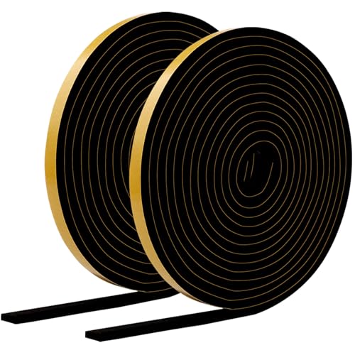 33Ft Weather Stripping Door Seal Strip, Strong Adhesive, Noise-Reduction, Weatherproof Foam Tape Insulation Weather Stripping Door Seal Foam Tape for Doors Windows 1/2 in Wide x 1/4 in Thick - size: 33FT-Black