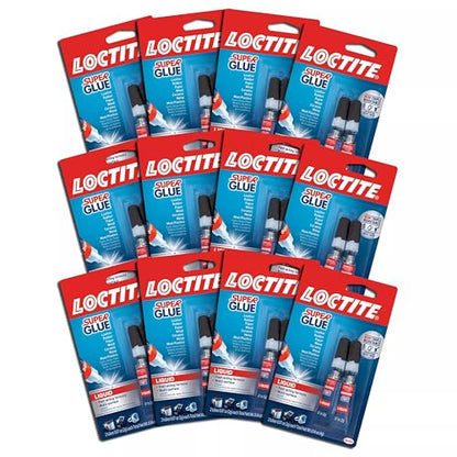 Loctite Super Glue Liquid, Clear, 0.14 fl oz Tube, 12 Pack - Superglue for Plastic, Wood, Metal, Crafts & Repair, Cyanoacrylate Adhesive Instant Glue, Quick Dry - size: 0.14 fl oz (12 Pack)