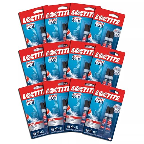 Loctite Super Glue Liquid, Clear, 0.14 fl oz Tube, 12 Pack - Superglue for Plastic, Wood, Metal, Crafts & Repair, Cyanoacrylate Adhesive Instant Glue, Quick Dry - size: 0.14 fl oz (12 Pack)