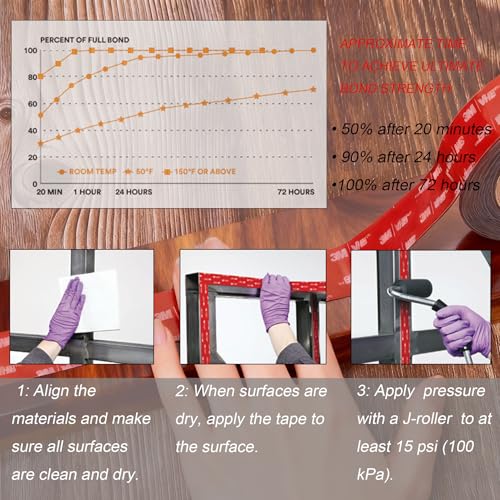 3M Double Sided Mounting Tape Heavy Duty Made of 3M 5925 Vhb 2"×10Ft Black Waterproof Foam Tape Strong Adhesive Strip Tape for Automotive Trim Insulation Strip Office Home Décor - size: 2" × 10 Ft