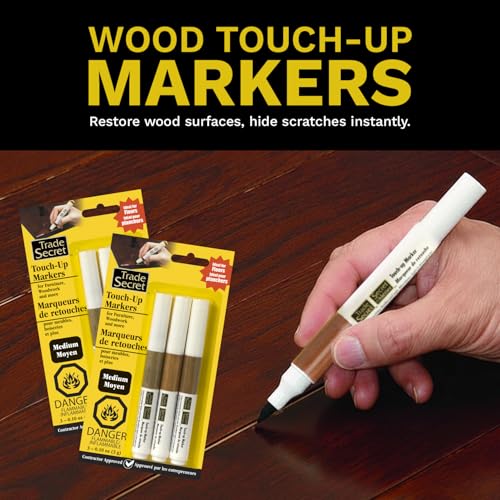 Trade Secret Trio Touch-Up Markers, Wood Scratch Remover, Medium Tones, Furniture Repair Markers - color: Medium Tones