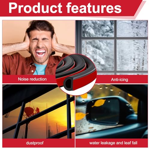 Pangda 25Ft D Shape Rubber Weather Stripping Foam Self-Adhesive EPDM Door Seal Strip for Noise Reduction Waterproof Dustproof for Cars Boats Truck RVs Windows Doors (3/8" W × 1/4" H) - size: 25ft L, style: 3/8" W × 1/4" H